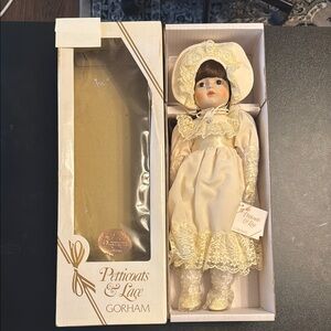 Gorham Porcelain Doll in Elegant Cream Attire “Courtney”